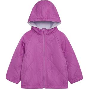 Carter’s girls Daisy Diamond Quilted Midweight Jacket With Fleece Lining(Purple)