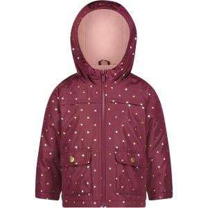 Carter’s girls Girls Midweight Winter Jacket, Warm, Hooded, Water-resistant Winter Coat(Burgundy With Hearts)