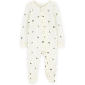 Carter’s unisex-baby Purelysoft Sleep and Play Pajamas(Ivory Leaf)