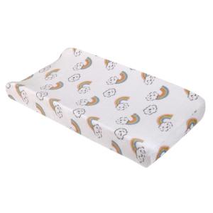NoJo Carter’s Chasing Rainbows – White, Peach, Teal and Gold Clouds and Rainbows Super Soft Contoured Changing Pad Cover