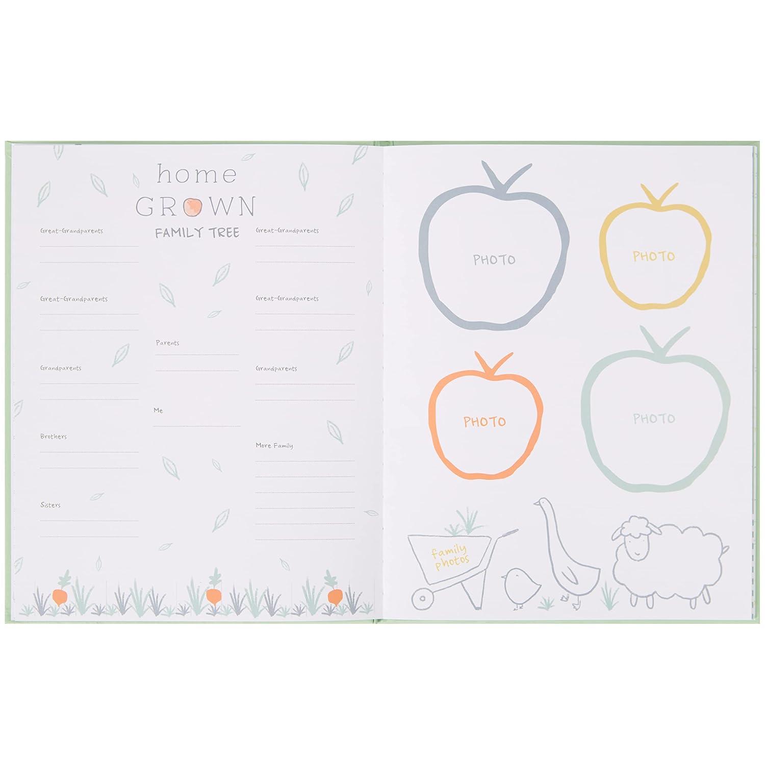imageCarters B224958 Homegrown Gender Neutral Baby Journal Memory Book 48 Unique Pages 87quot x 112quot MulticolorHomegrown