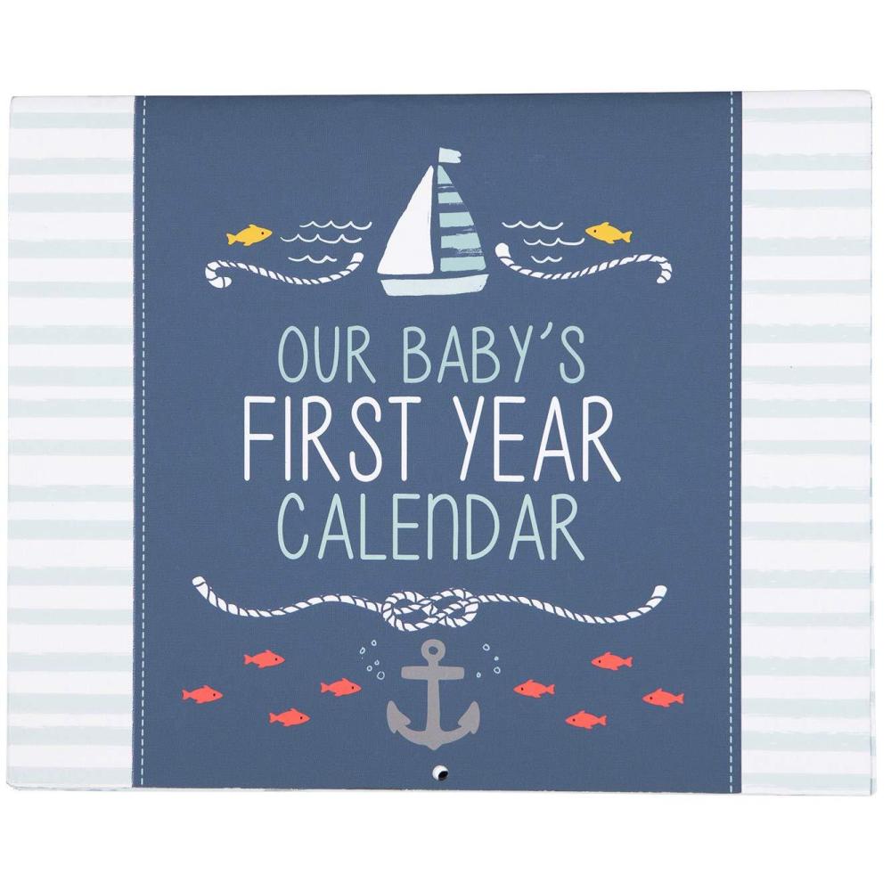 imageCarters BA314074 Blue Nautical First Year Baby Calendar for Boys with Stickers 11 L x 18 HNautical