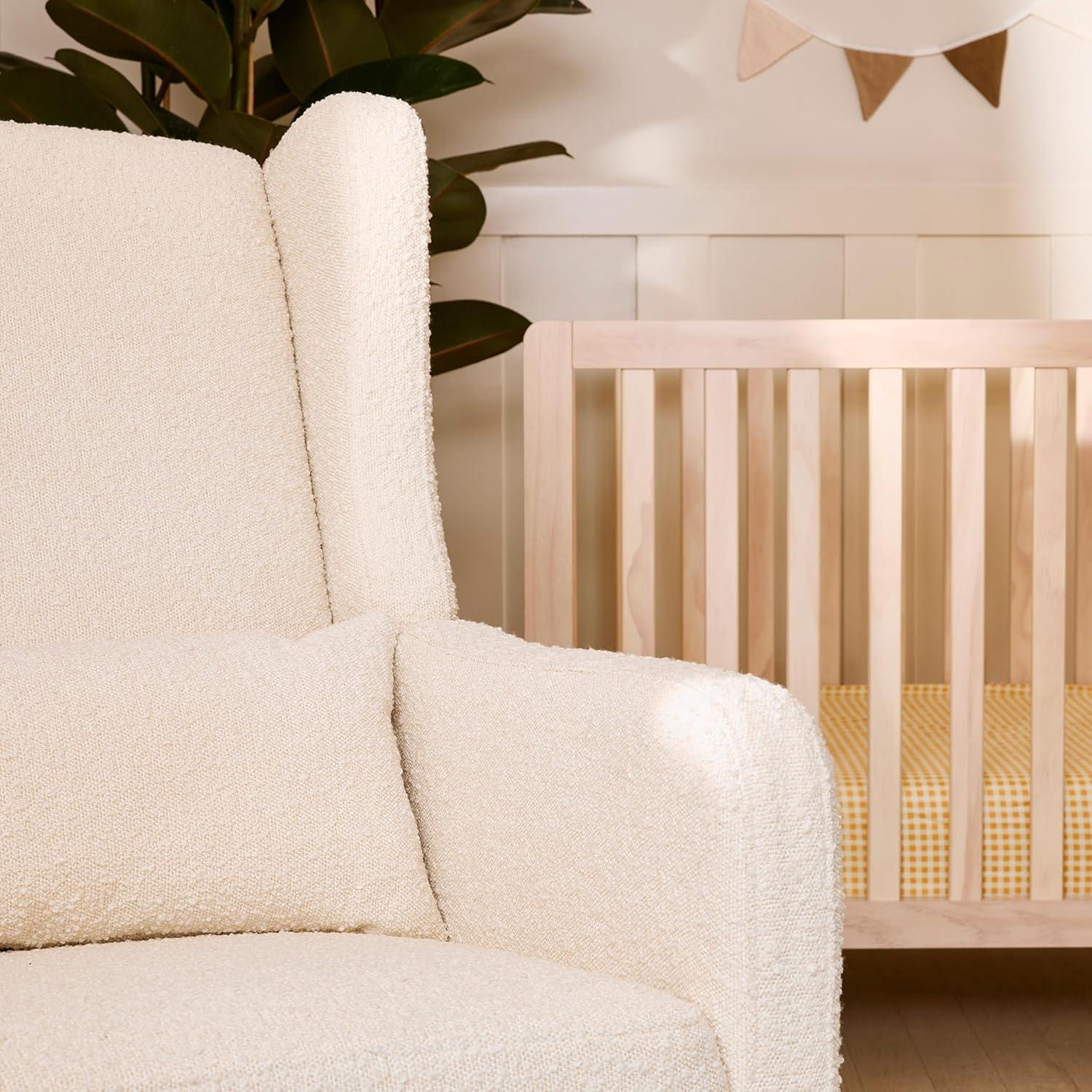 imageDaVinci Carters Arlo Swivel Rocker Recliner Chair GREENGUARD Gold FSC ampamp CertiPUR US Certified Ultra Comfy Nursery Glider Recliner Glider Rocking Chair for Nursery ampamp Living Room Forest GreenIvory Boucle