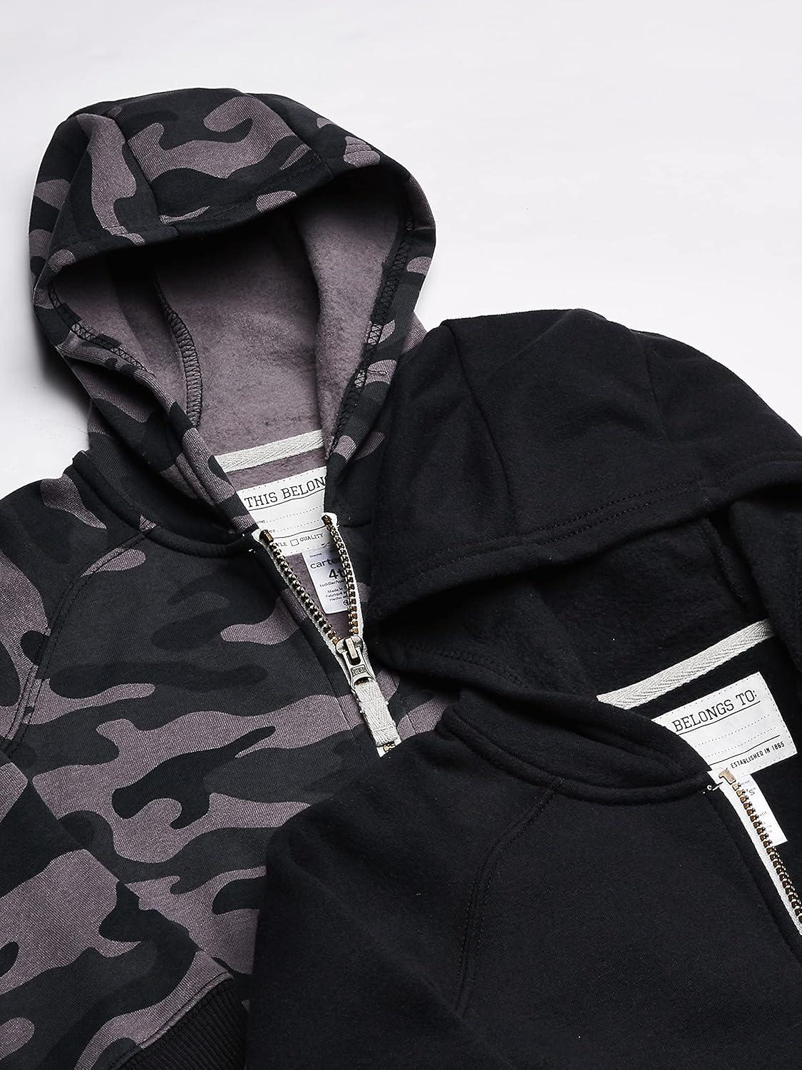 imageCarters Boys Big 2Pack Full Zip HoodiesBlackBlack Camo