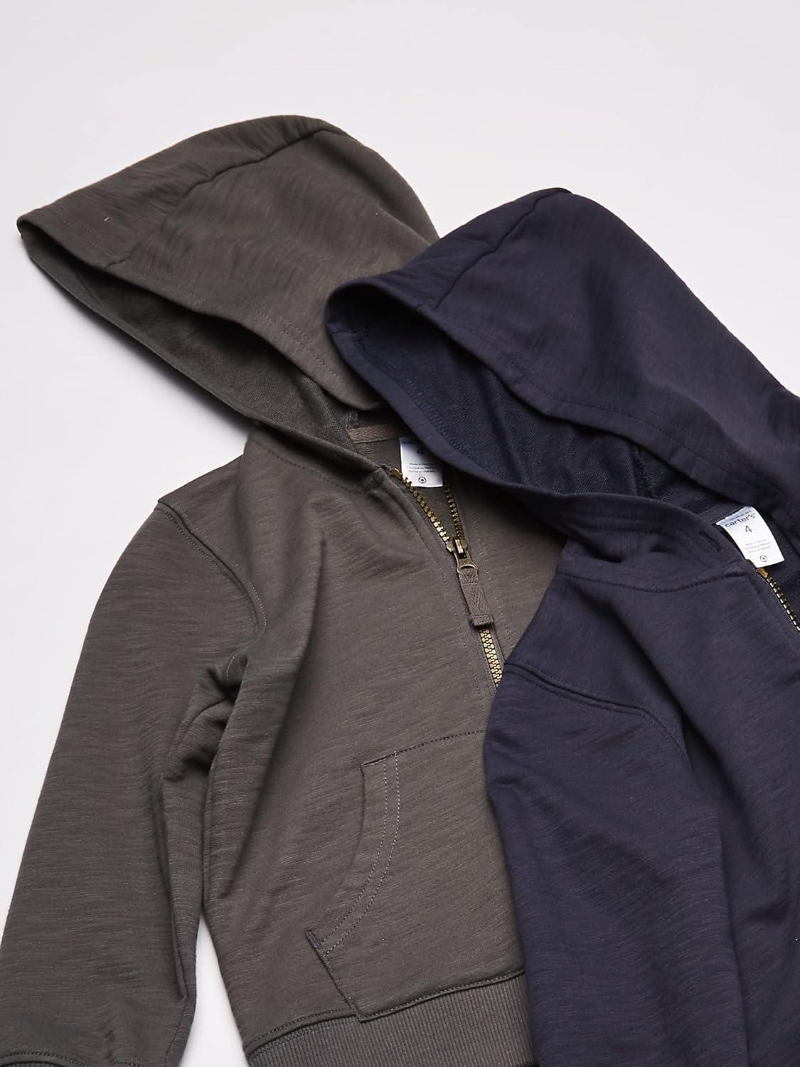 imageCarters Boys Big 2Pack Full Zip HoodiesGreyNavy
