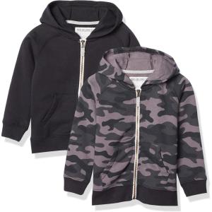 Carter’s Boys’ Big 2-Pack Full Zip Hoodies(Black/Black Camo)