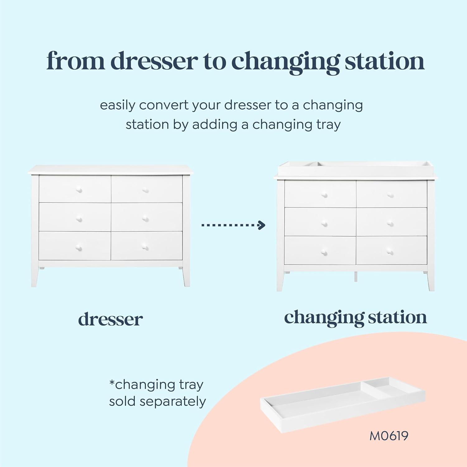 imageCarters by DaVinci Morgan 6Drawer Dresser in WhiteWhite