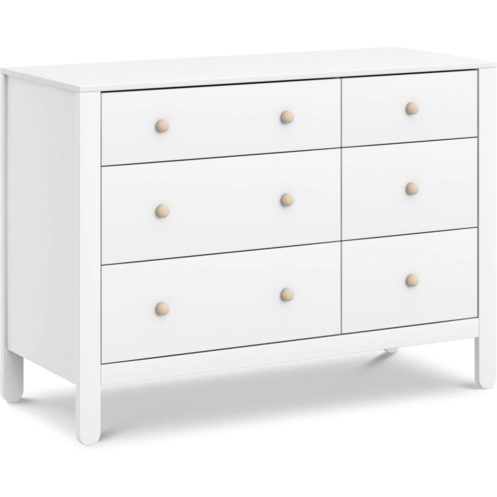 imageCarters by Davinci Marisol 6Drawer Dresser in TaupeWashed Natural GREENGUARD Gold CertifiedWhite and Washed Natural