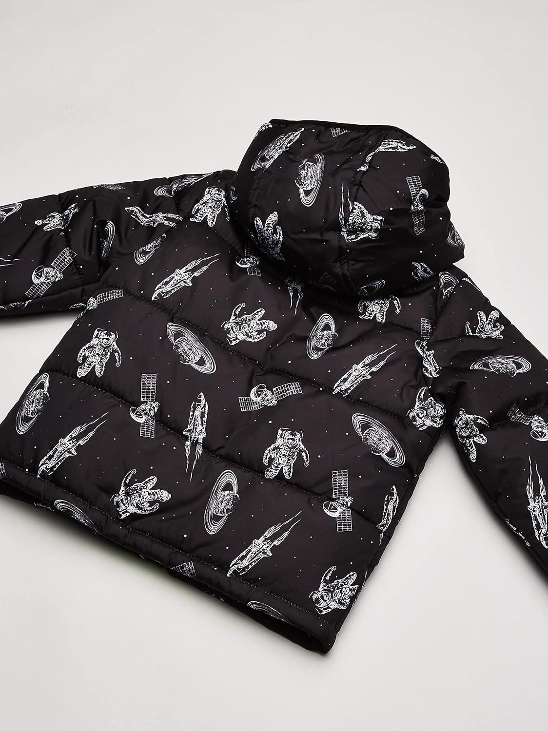 imageCarters Boys Toddler Fleece Lined Midweight JacketBlack Space Print