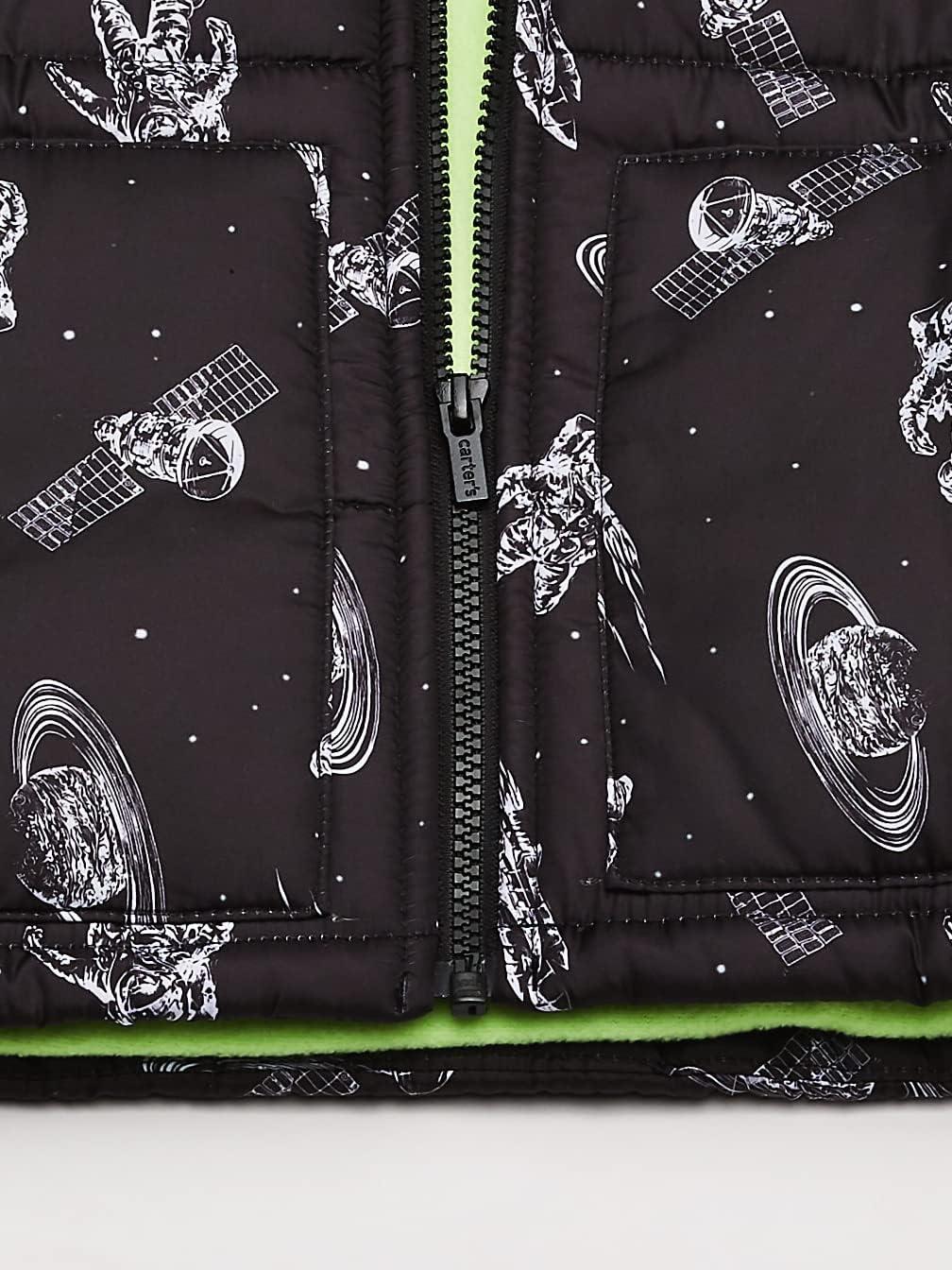 imageCarters Boys Toddler Fleece Lined Midweight JacketBlack Space Print