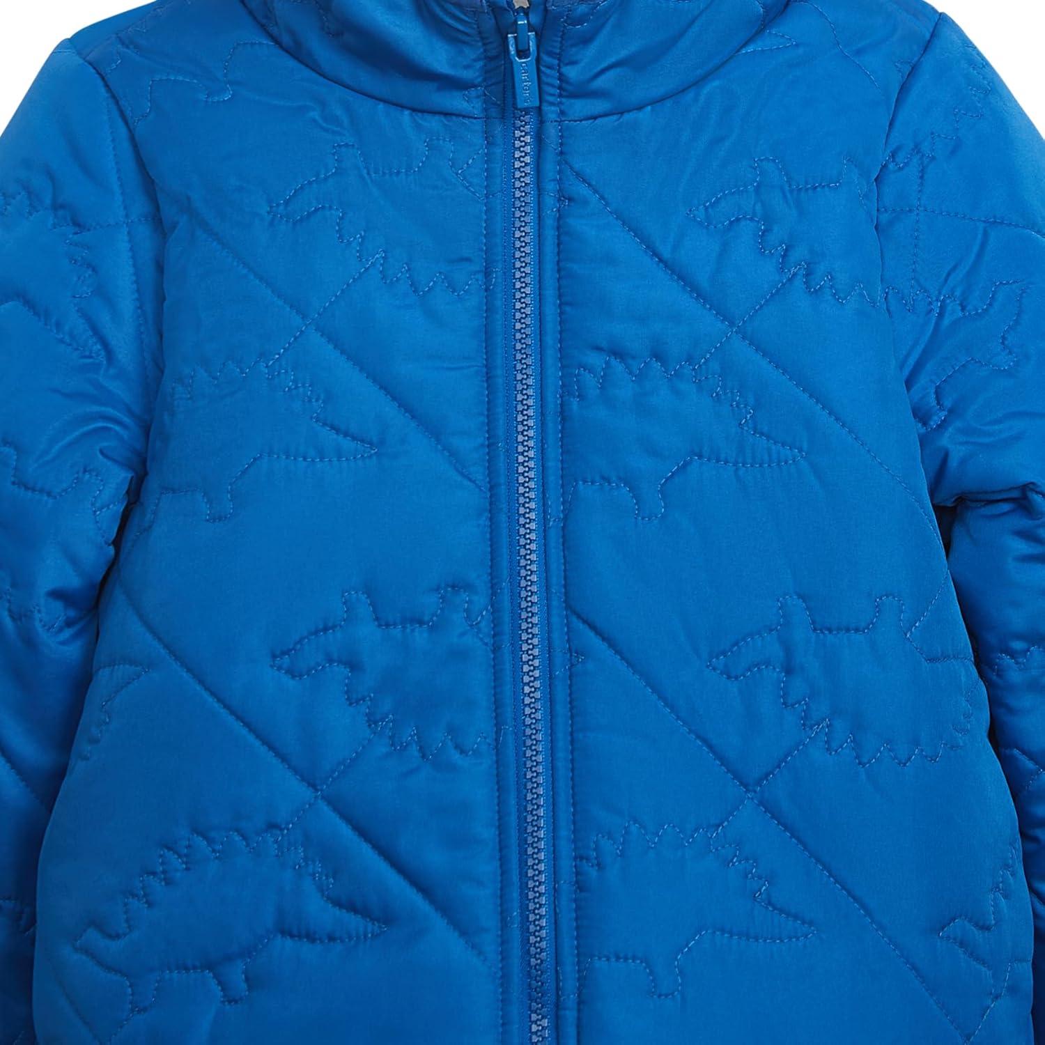 imageCarters babyboys Novelty Quilted Heavyweight Hooded Puffer JacketBlue