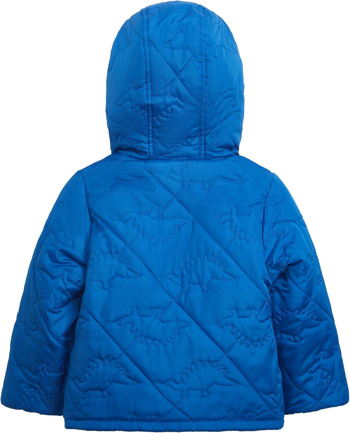 imageCarters babyboys Novelty Quilted Heavyweight Hooded Puffer JacketBlue