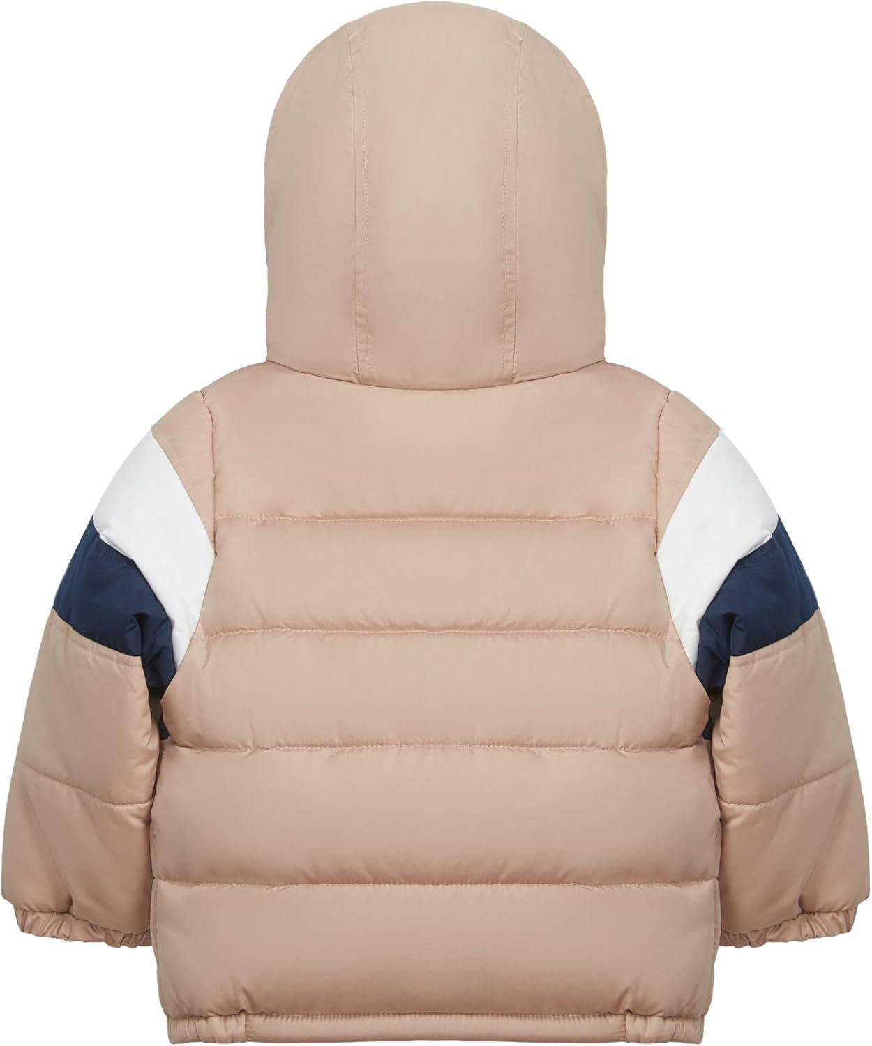 imageCarters boys Sherpalined Heavyweight Hooded Puffer JacketKhaki