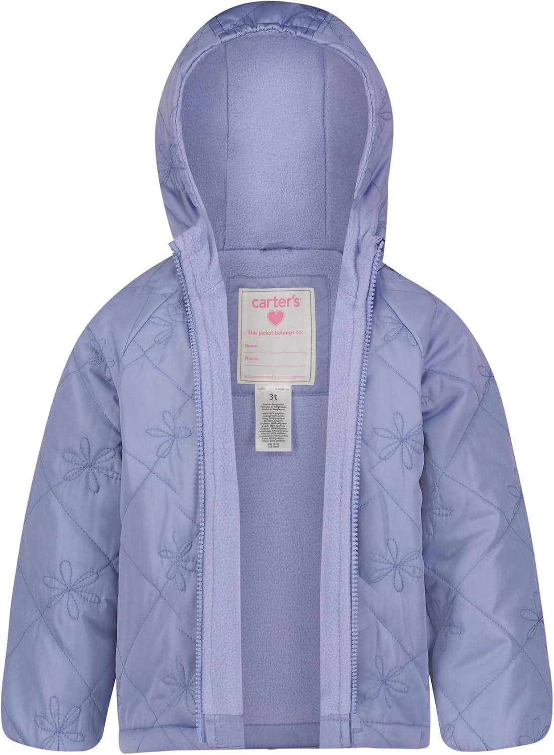 imageCarters girls Toddler Girls Midweight Winter Jacket Warm Hooded Waterresistant Winter CoatLavender
