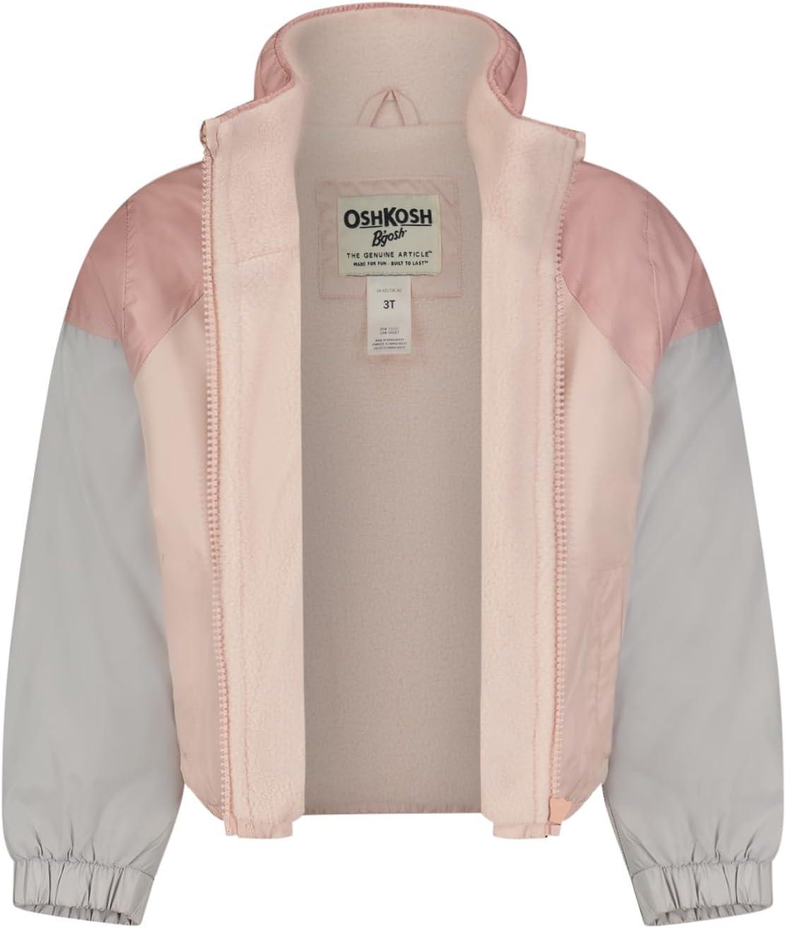 imageOSHKOSH BGOSH girls Fleece Lined Sporty Windbreaker JacketLight Pink