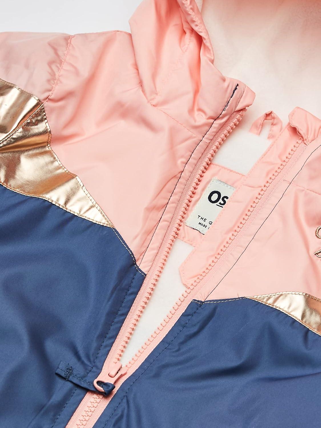 imageOSHKOSH BGOSH girls Midweight Hooded Fashion Jacket Coat With Fleece LiningBlue Pink Metallic