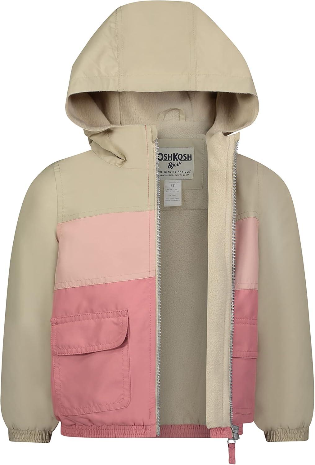 imageOSHKOSH BGOSH girls Midweight Hooded Fashion Jacket Coat With Fleece LiningKhaki