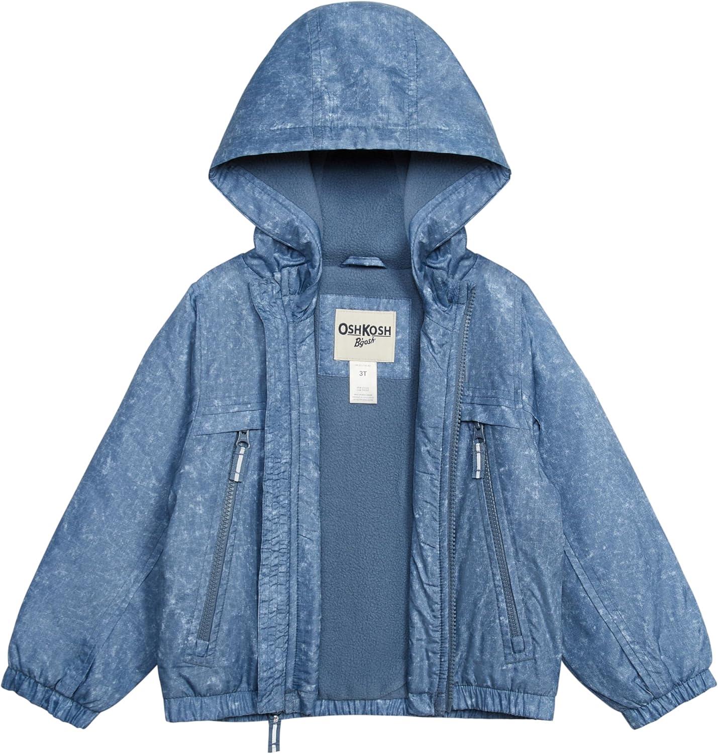 imageOshKosh Bgosh Boys Sporty Bomber Jacket with Fleece Hood and LiningBlue