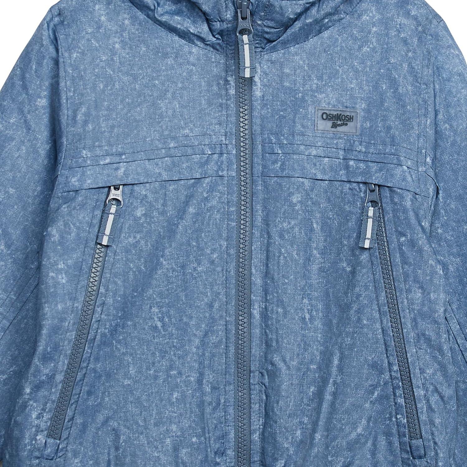 imageOshKosh Bgosh Boys Sporty Bomber Jacket with Fleece Hood and LiningBlue