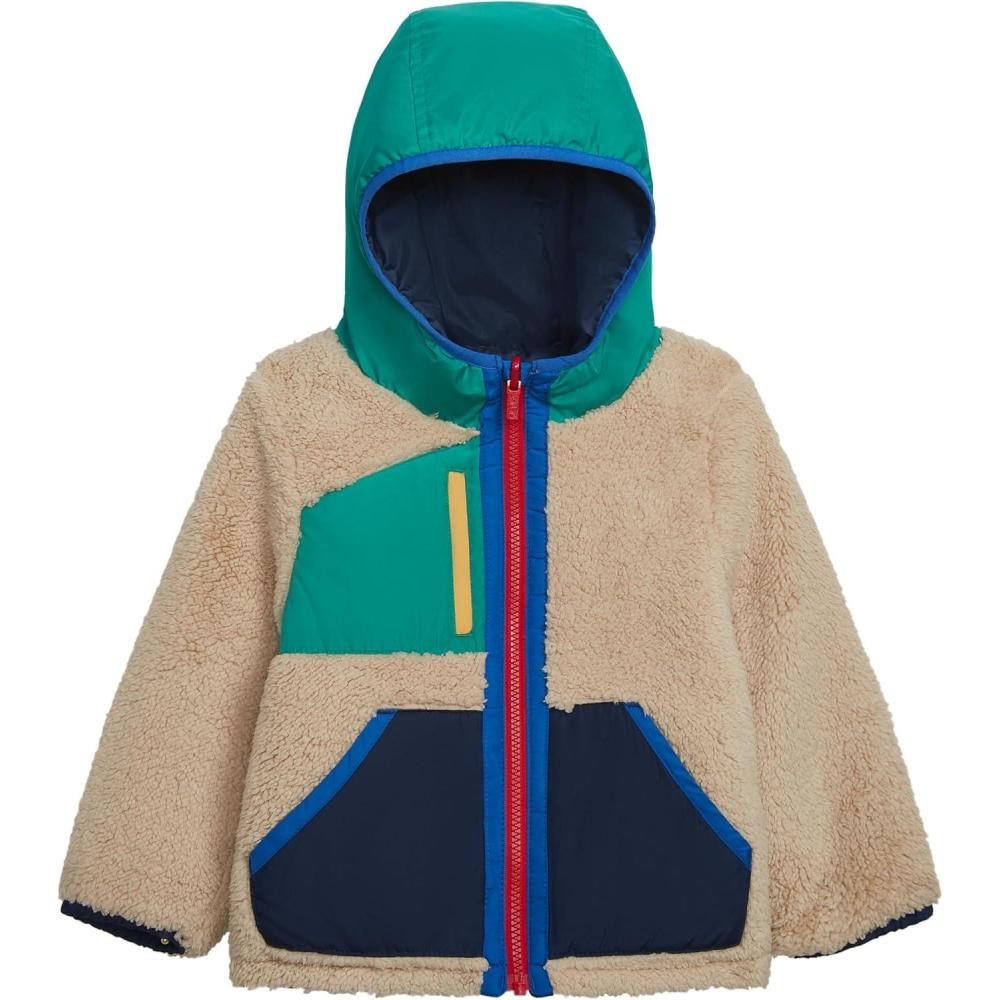 imageCarters Boys Midweight Reversible SherpatoPoly Hooded JacketKhaki