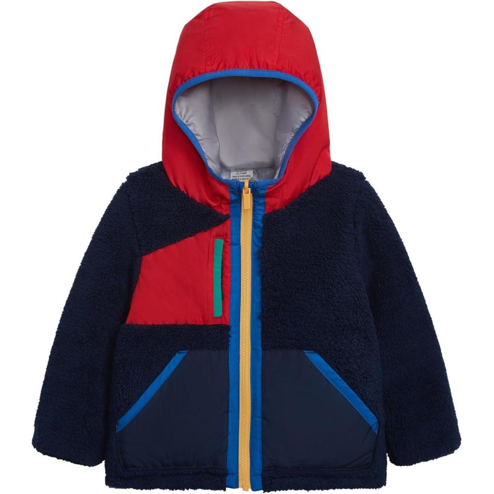 imageCarters Boys Midweight Reversible SherpatoPoly Hooded JacketNavy