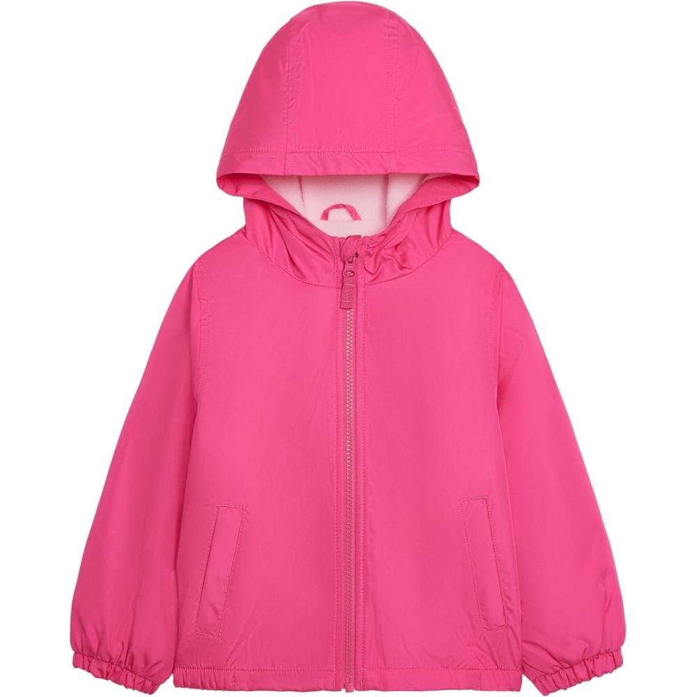 imageCarters Girls FleeceLined Midweight Hooded Jacket Baby Toddler and KidsFuchsia