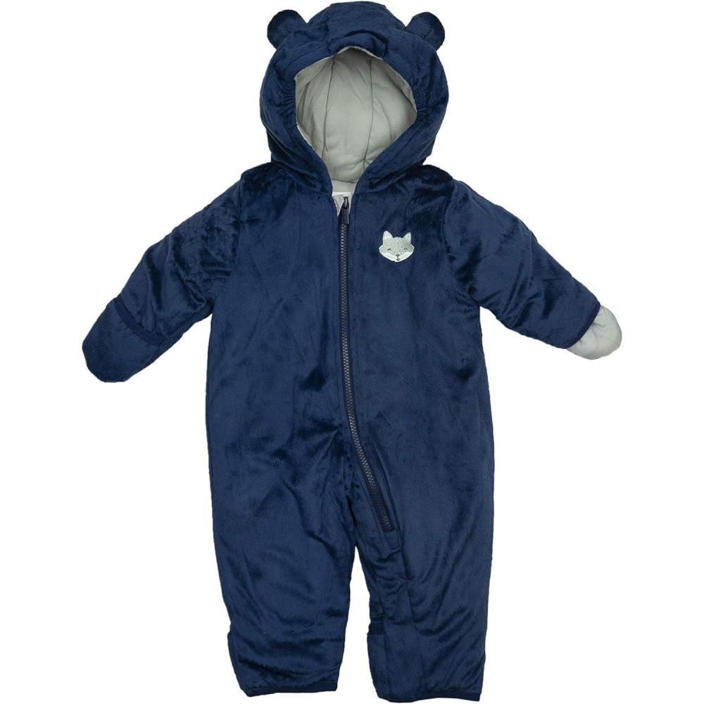 imageCarters babyboys Pram Style Water Resistant One Piece Winter Snowsuit With EarsNavyFox