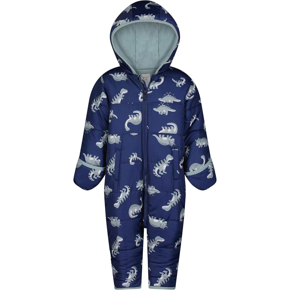 imageCarters babyboys Pram Style Water Resistant One Piece Winter SnowsuitNavy