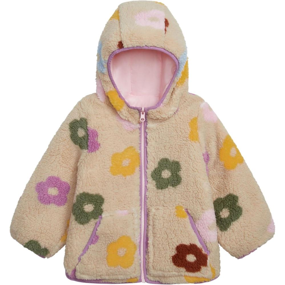 imageOSHKOSH BGOSH babygirls Reversible Sherpatopuffer Hooded JacketFloral