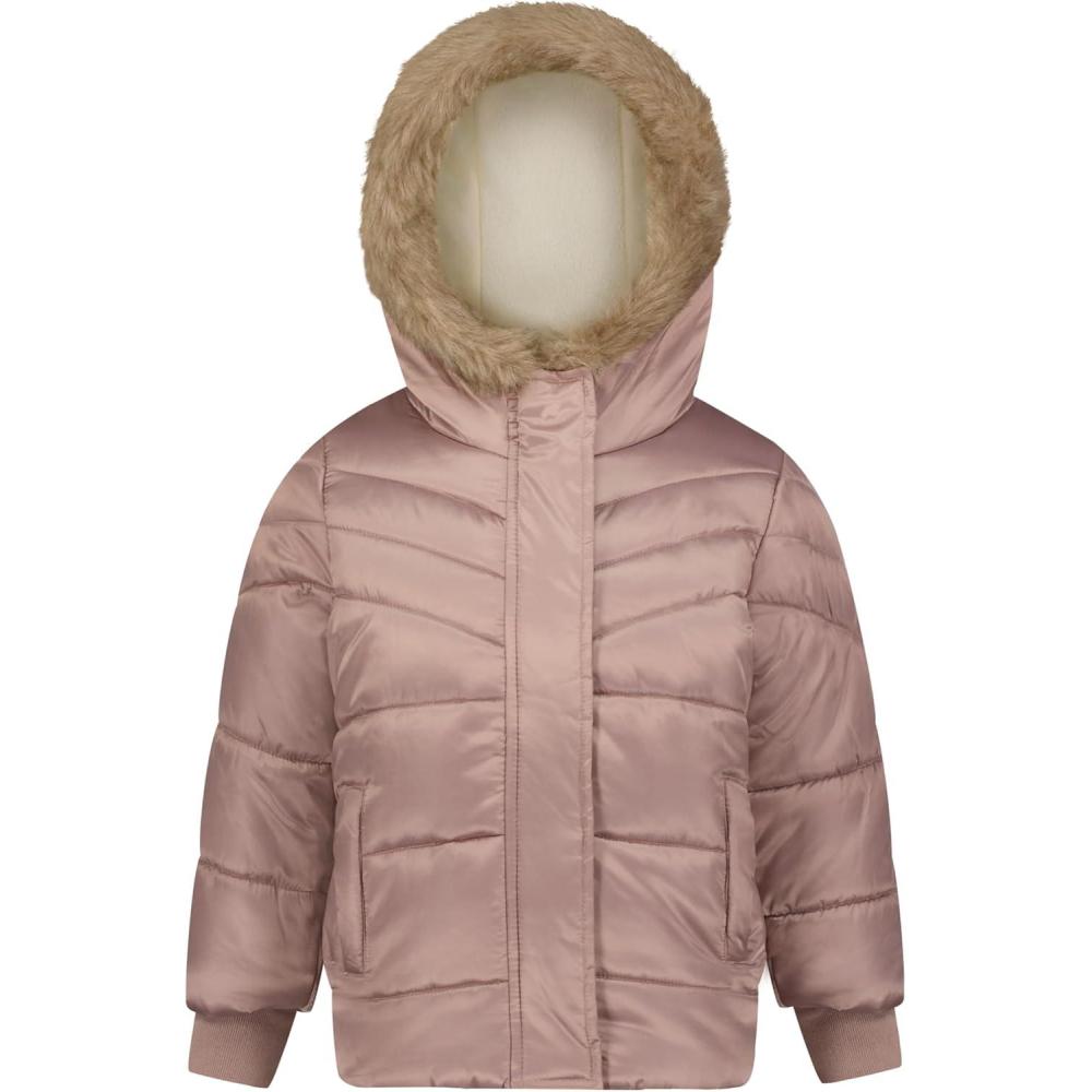 imageOSHKOSH BGOSH babygirls Warm and Cozy Heavyweight Hooded Puffer JacketMauve
