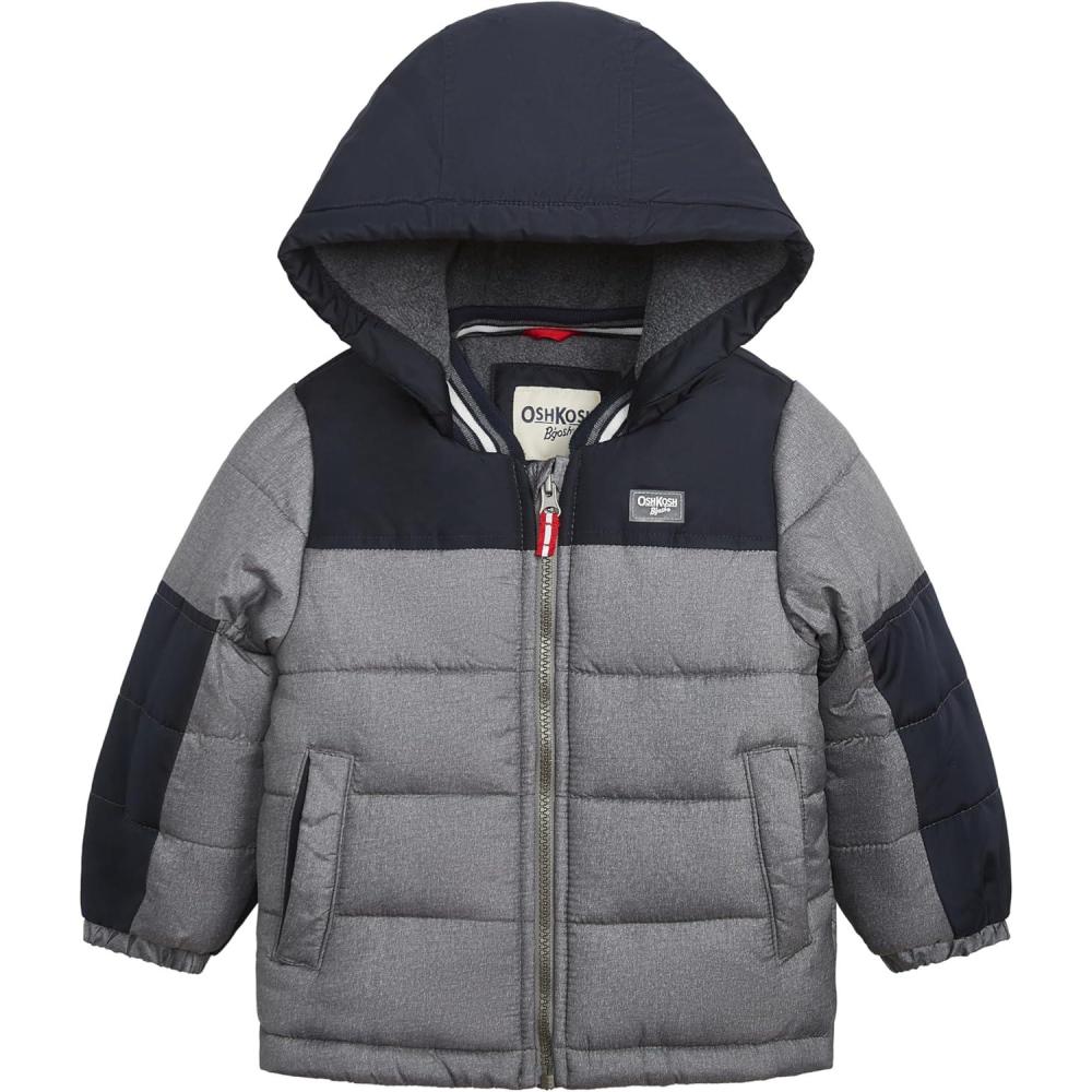 imageOSHKOSH BGOSH boys Fleecelined Hooded Puffer Jacket Winter CoatGrey
