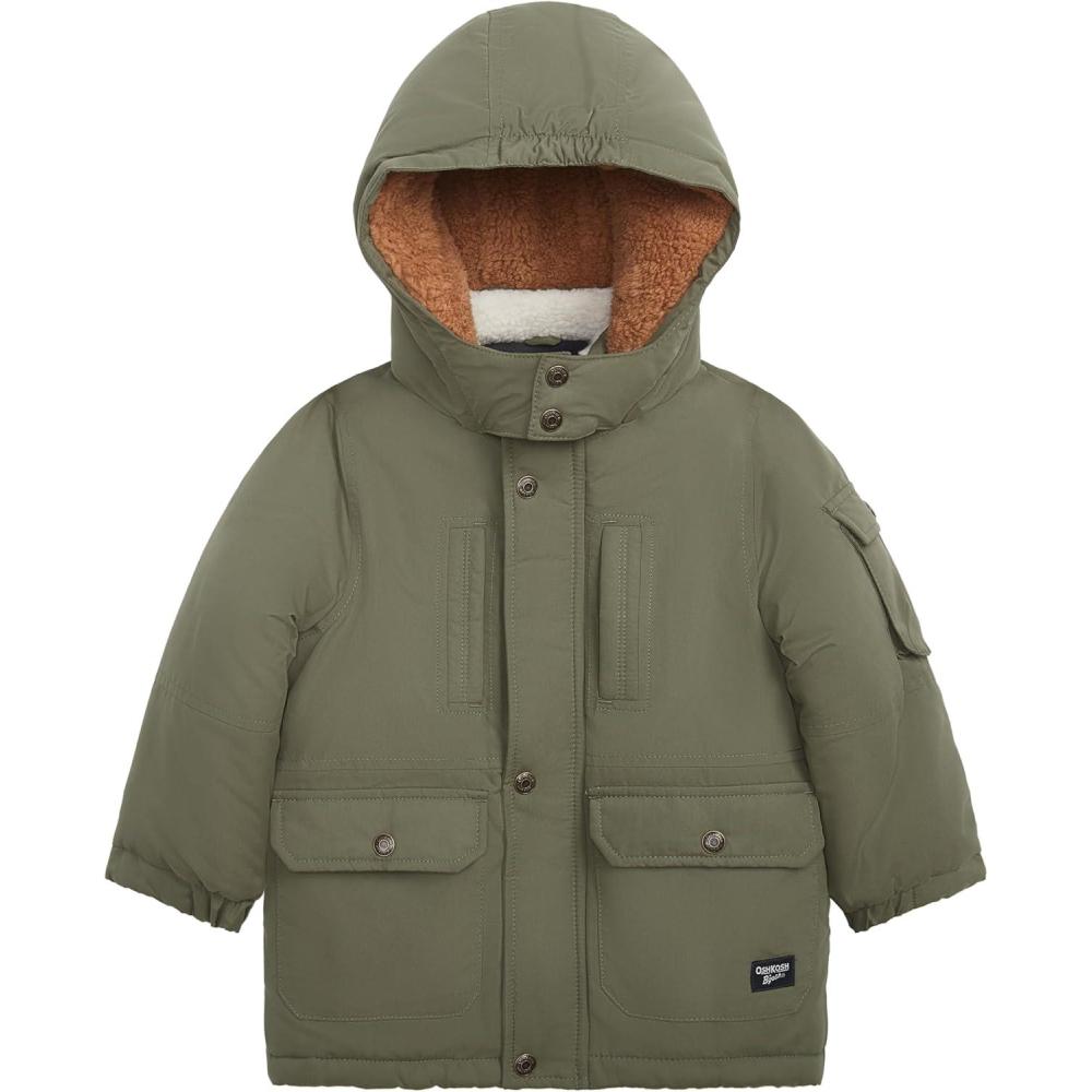 imageOSHKOSH BGOSH boys Heavyweight Parka With Removable Hood Warm Winter CoatOlive Green