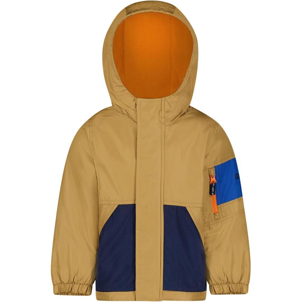 imageOSHKOSH BGOSH boys Midweight Jersey Lined Hooded Jacket With Zipper PocketTan