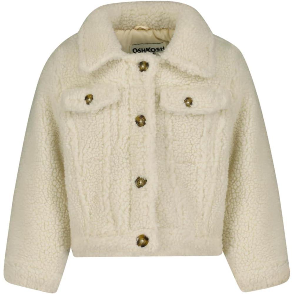 imageOSHKOSH BGOSH girls Midweight Sherpa Buttonfront JacketIvory