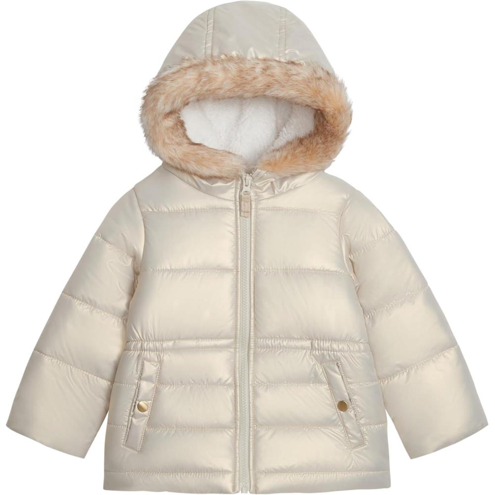 imageOSHKOSH BGOSH girls Warm Winter Parka Coat With Faux Fur Sherpalined HoodKhaki