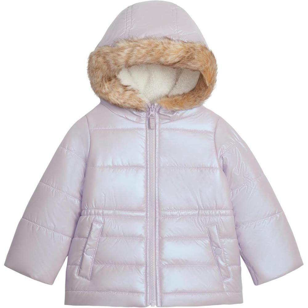 imageOSHKOSH BGOSH girls Warm Winter Parka Coat With Faux Fur Sherpalined HoodLilac