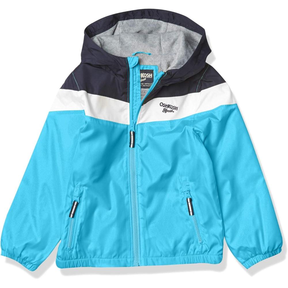 imageOsh Kosh boys Midweight Fleece Lined Windbreaker JacketTransitional JacketBlue White Stripe