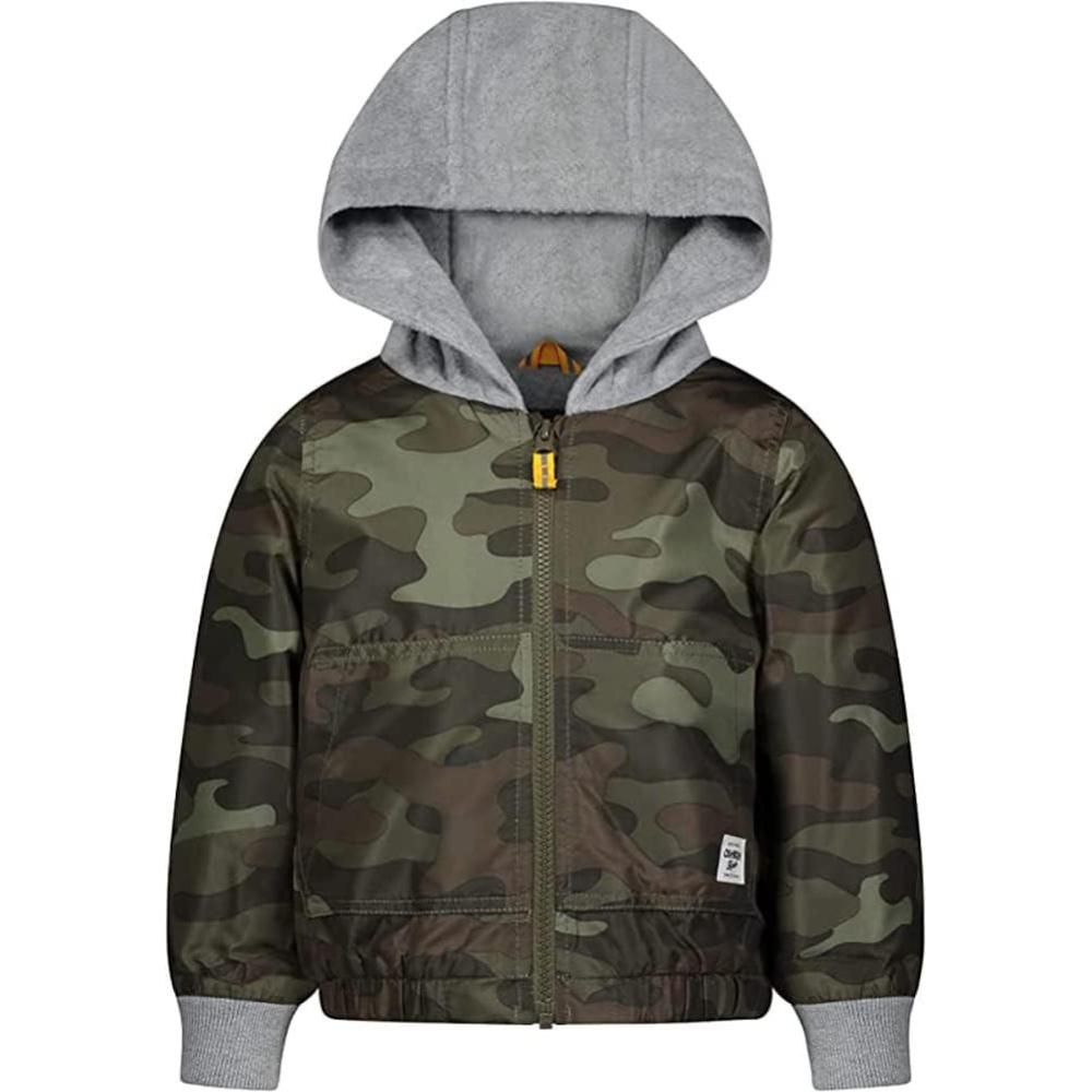 imageOsh Kosh boys Midweight Fleece Lined Windbreaker JacketTransitional JacketCamo Green Grey