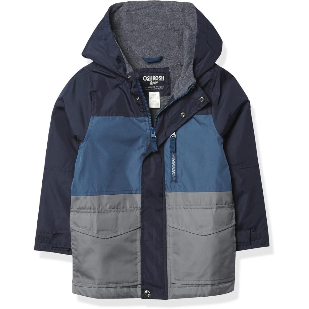 imageOsh Kosh boys Midweight Fleece Lined Windbreaker JacketTransitional JacketDeep Navy Blue Grey