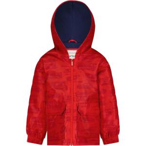Carter’s Boys’ Fleece-Lined Flap-Pocket Rain Jacket Midweight Coat(Red Cars)