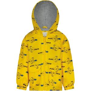 Carter’s Boys’ Fleece-Lined Flap-Pocket Rain Jacket Midweight Coat(Yellow Spaceships)