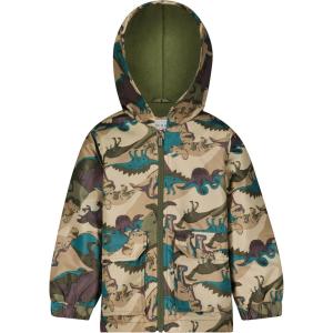 Carter’s Boys’ Midweight Fleece-Lined Water-Resistant Hooded Jacket(Olive Teal Dino)