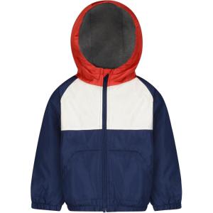 Carter’s Boys’ Midweight Fleece-Lined Water-Resistant Hooded Jacket(Red/Navy)