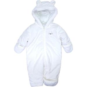 Carter’s baby-boys Pram Style Water Resistant One Piece Winter Snowsuit With Ears(New Ivory Bear Footed)