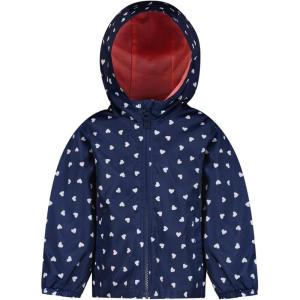 Carter’s girls Toddler Girls Lightweight Jacket, Warm, Hooded, Water-resistant Coat(Navy With Hearts)