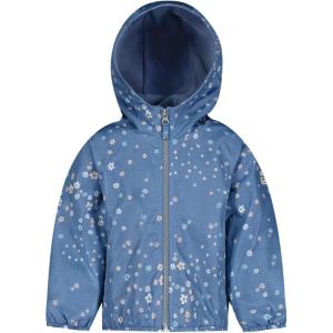 OSHKOSH B’GOSH baby-girls Fleece Lined Water Resistant Midweight Hooded Jacket(Chambray Ditsy Floral)