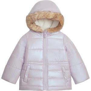 OSHKOSH B’GOSH baby-girls Warm Winter Parka Coat With Faux Fur Sherpa-lined Hood(Lilac)
