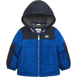 OSHKOSH B’GOSH boys Fleece-lined Hooded Puffer Jacket Winter Coat(Blue)