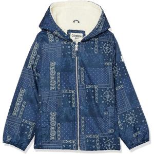 OSHKOSH B’GOSH girls Midweight Fleece Lined Windbreaker Jacket(Indigo)