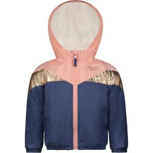OSHKOSH B’GOSH girls Midweight Fleece Lined Windbreaker Jacket(Navy/Pink/Gold)